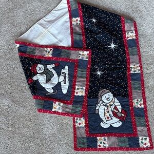 Festive Snowman Quilted Table Runner
